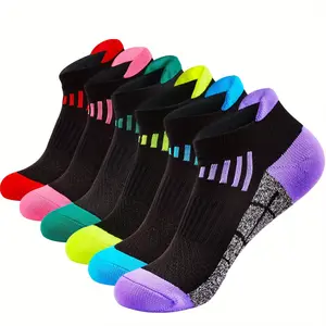 6Pairs Women's Compression Athletic Socks, Low Cut Cushioned Breathable Ankle Socks For Running Cycling Hiking