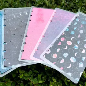 Whimsical Moon Phases Reusable Cash Stuffing Envelopes Plastic