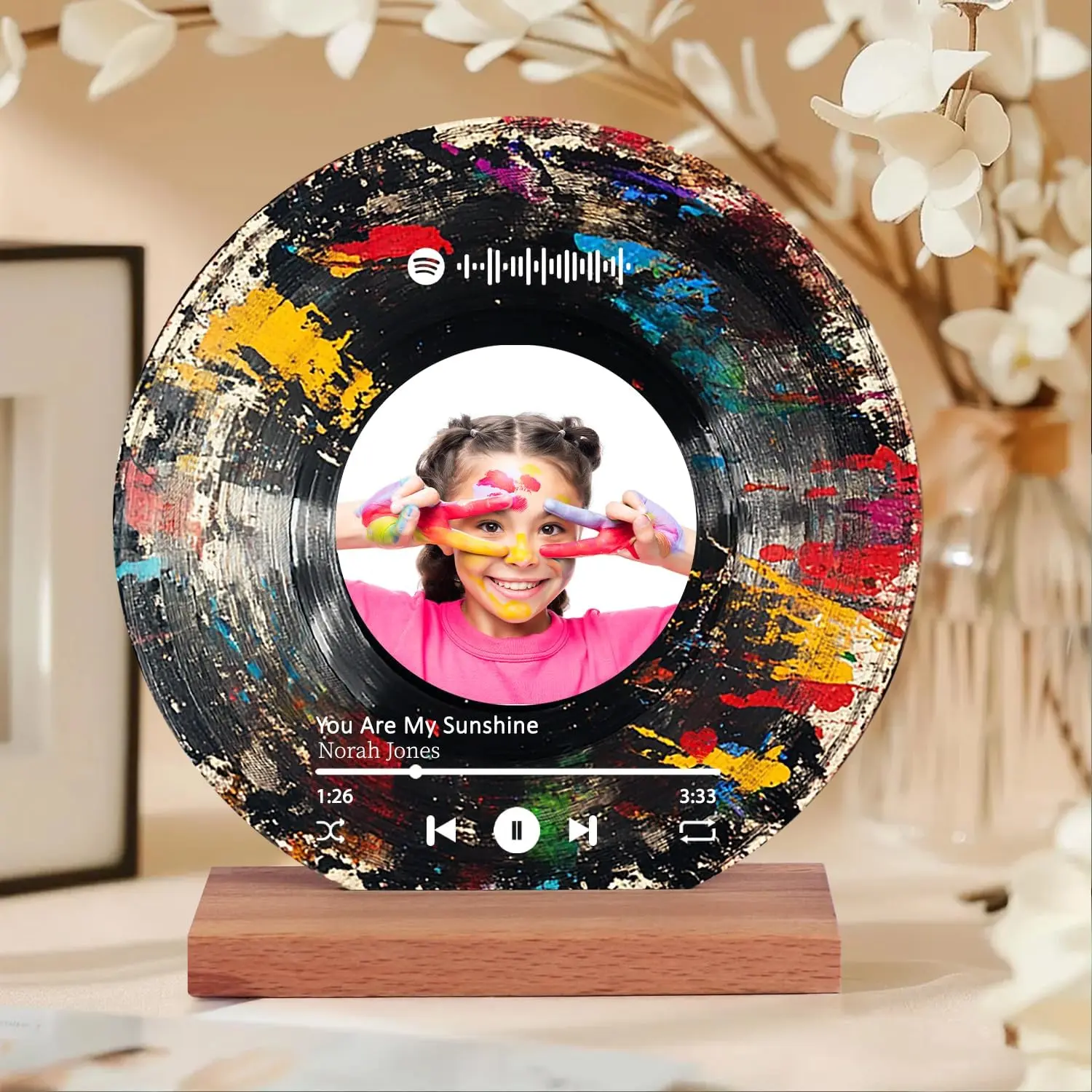 Custom Vinyl Record Shaped Photo Frame, Personalized Acrylic Music Art Decor, Customized Photo Keepsake, Unique Sentimental Gift for Mom, Dad, Couples & Loved Ones