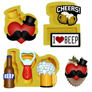 Silicone Mold Bee Bottle Chocolate Fondant Molds for Cupcake Topper Cake