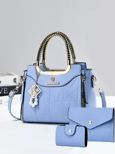 Women's Fashion Shoulder Bag, Casual PU Leather Clutch, Geometric Pattern, All Seasons, Versatile Crossbody Handbag for Shopping, Cross Body Purse