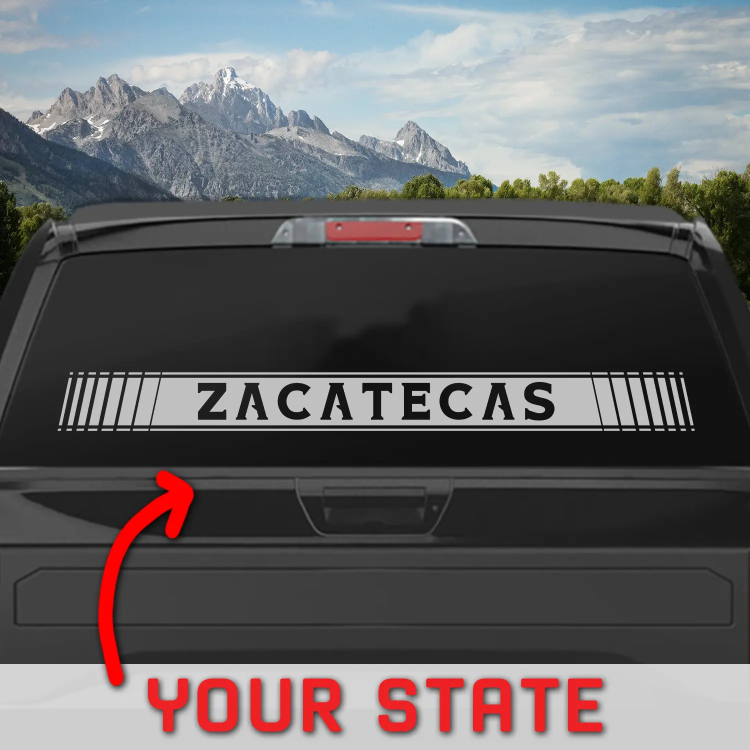 Mexican States Decal Racing Stripes Sticker Vinyl Personalized with Your Mexican State Calcomanias para Trocas Personalizadas y Stickers para Carros