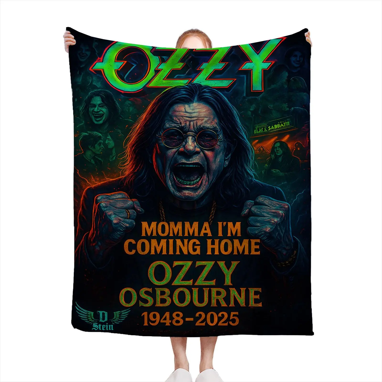 Ozzy OsbourneSoft Funny Throw Blanket Flannel Design,Machine Washable For All Seasons D0723-02