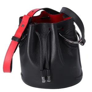 Pre-owned christian louboutin Leather Shoulder Bags By My Side Shoulder Bag Black Logo Classic Black Red Leather
