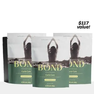 BOND Cycle Care Trio - For PMS, Stress, and Cycle Consistency, Featuring Ashwagandha, Magnesium, Lemon Balm & Glutathione Healthcare Dietary Natural Supplement Powder