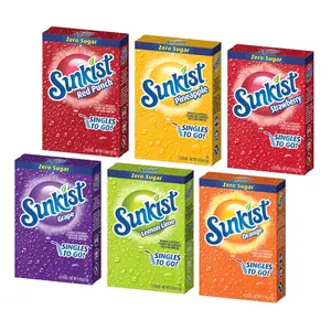 Sunkist Singles to Go Drink Mix Variety Pack, 1 Orange, 1 Grape, 1 Pineapple, 1 Lemon Lime, 1 Strawberry, 1 Red Punch, 1 CT, 1 CT
