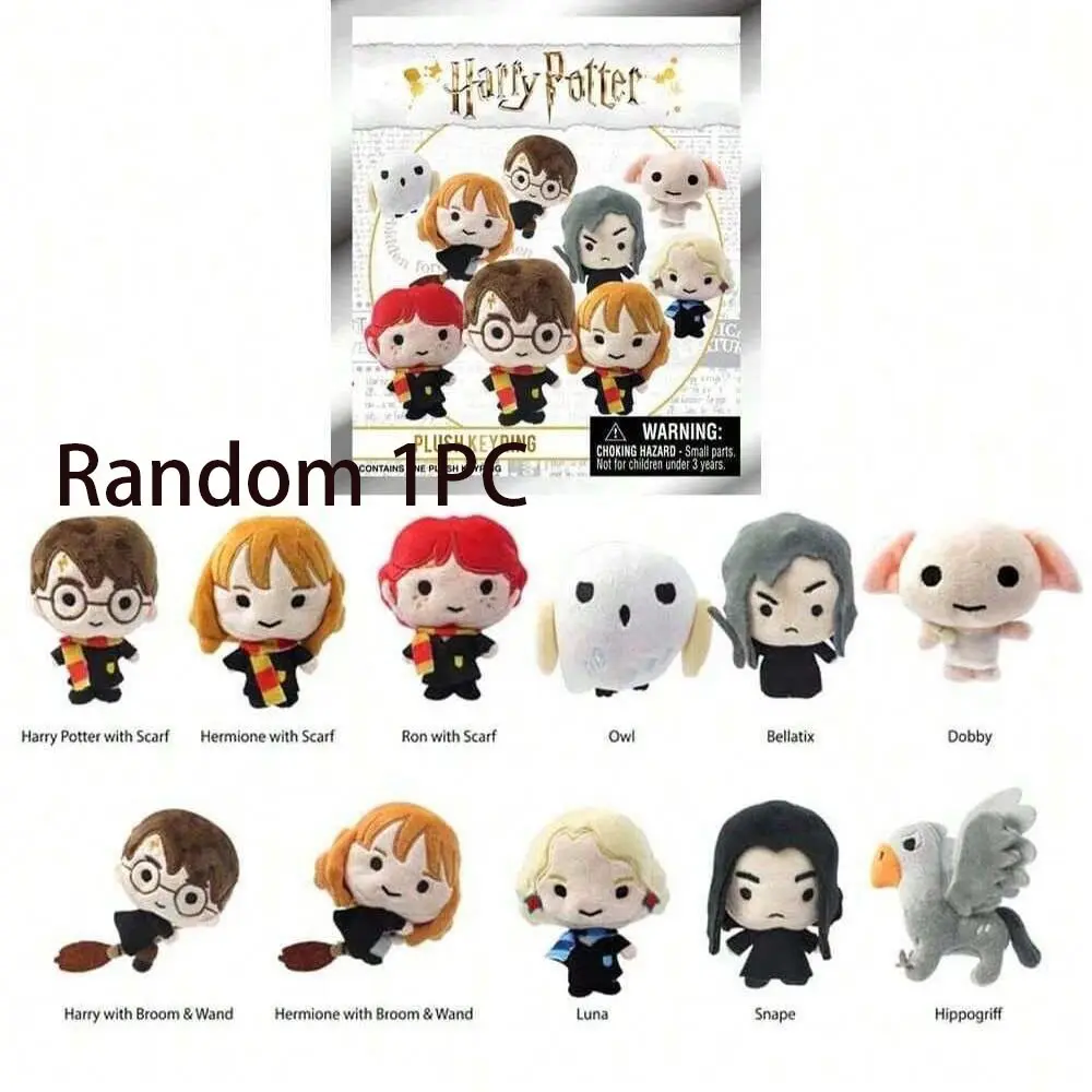 1PC Harry Potter Officially Licensed Character Series Mystery Bag Clip Plush Keychain, Stuffed Keychain Collectibles Surprise Blind Box Harry Potter Luna Lovegood or Other Characters Keyring Gift for Friends and Family Christmas Gift Creative toys