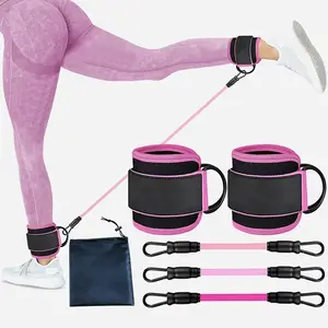 Ankle Resistance Band Set, 1 Set Adjustable Fitness Bands with Ankle Bands & Storage Bag, Leg & Hip Training Equipment for Home & Gym, Glutes Workout Equipment
