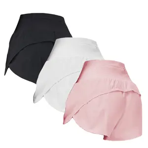 3 PCS Women High Waisted Running Shorts Back Pocket Yoga Shorts with Liner Double Layer Running Yoga Sports shorts Athletic Womens Workout Shorts