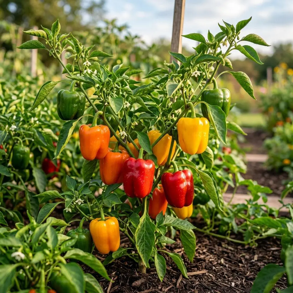 100 Rainbow Bell Pepper Seeds for Planting - Sweet, Colorful & High Yielding Vegetable Seeds for Home Garden - Grow Vibrant Crisp Peppers