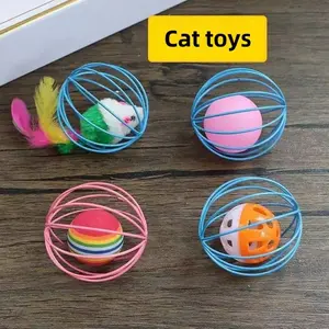 Pet Toy Set with Bell, Plastic Colorful Mouse Cage Toy, Interactive Training Gear for Cats and Small Pets, Fun Plaything for Animals