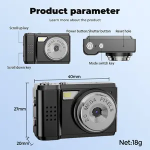 32G CARD A vintage CCD camera that takes you back to the 2000s! Weighing only 25 grams! A 1080P Full HD portable camcorder with