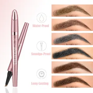 Waterproof Eyebrow Pen With 4-Prong Tip, One Stroke Gives You Four Hair-Like Lines, Effortless Filling And Shaping In Seconds, Smudge-Proof & Sweat Resistant, Light Buildable Pigment For Soft Natural Brows, Ideal For Quick Mornings And Travel.