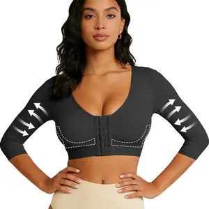 Arm Shaper for Women, Long Sleeves Front Closure Body Shaper Push Up Bra Arm Fajas Shapewear Tank Top, High Stretch Shapewear Crop Top, Comfortable Farbic Womenswear, Ladies Shapewear for Daily Wear