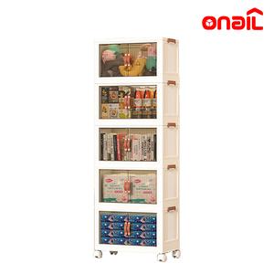 ONAIL 40/64/128QT Foldable Storage Box with Lid,  1-5 layers Holders with Wheels for Kitchen Bedroom Bathroom Warehouse Kitchen Home Storage Stackable Organizer