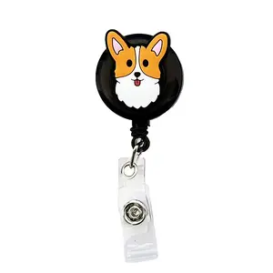 Corgi Badge Reel ID Holder Badge Clip Funny Nurse Doctor CNA Retractable 25 inch Extension Yazzle Dazzle