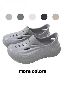 Unisex Grey-Green Non-slip Clogs, Quick-Dry Drainage Chunky Water Shoes, Perfect for Beach, Stream Trekking, Rainy Days & Poolside Footwear