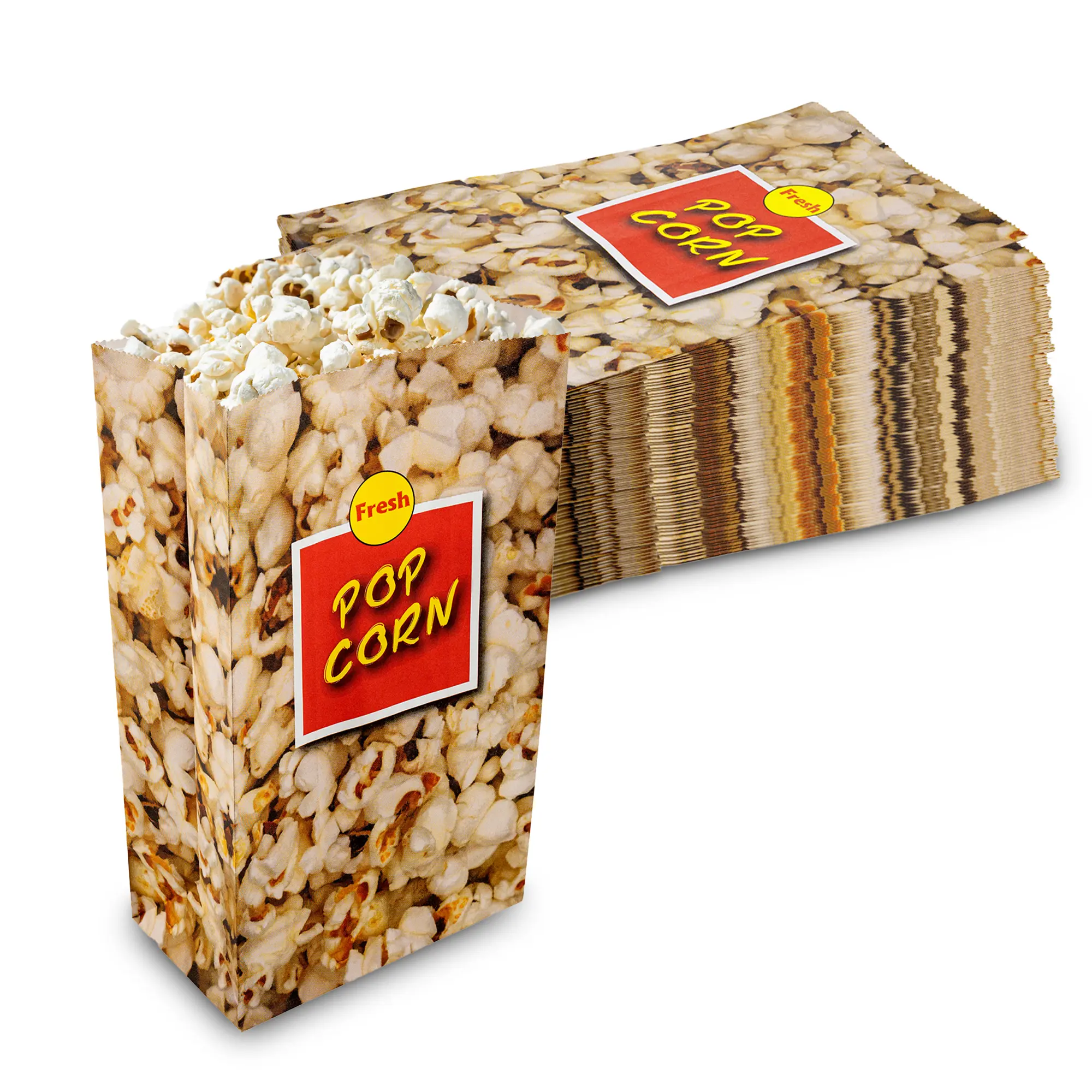 MT Products Disposable Popcorn Bags / Popcorn Holders with Flat Bottom