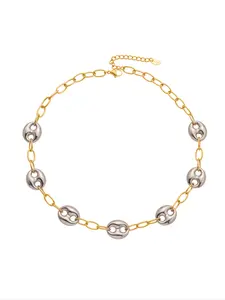 Stylish Stainless Steel Pig Nose Necklace, Unique Jewelry Gift for Women, Perfect Birthday Present, Fashionable Accessory