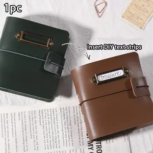 European Vintage Leather Mini Instax Photo Album, 1 Pocket, 3 Inch Travel Card Binder, Retro Memory Book, Ideal for Couples' Keepsakes
