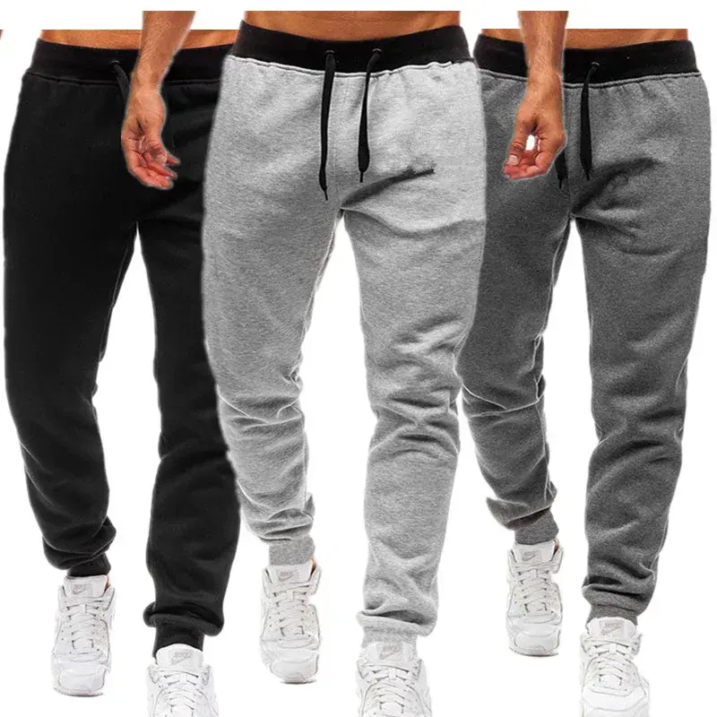 Men's Athletic Training Joggers Casual Loose Fit Sweatpants Spring Fall Fleece Lined Pants with Elastic Waist & Drawstring Trousers for Comfortable Workouts