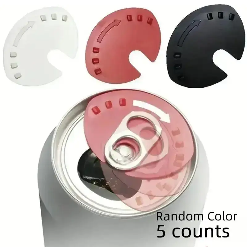 Random Color Can Cap, 5 Counts Reusable Spill-proof Beverage Lid for Soda, Beer, Juice, Drinkware Accessories for Home Kitchen, Drink Protectors, Splash Proof Lid