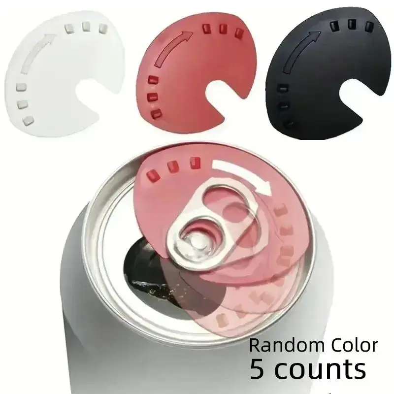 Random Color Can Cap, 5 Counts Reusable Spill-proof Beverage Lid for Soda, Beer, Juice, Drinkware Accessories for Home Kitchen, Drink Protectors