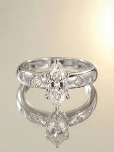 1 PC Marquise-shaped Oval Teardrop Zircon Ring, Statement Ring, for Women Jewelry for Festival Party Daily Decor Wedding Engagement Band Ladies Anniversary Party Birthday Valentine's Day Gift for Her