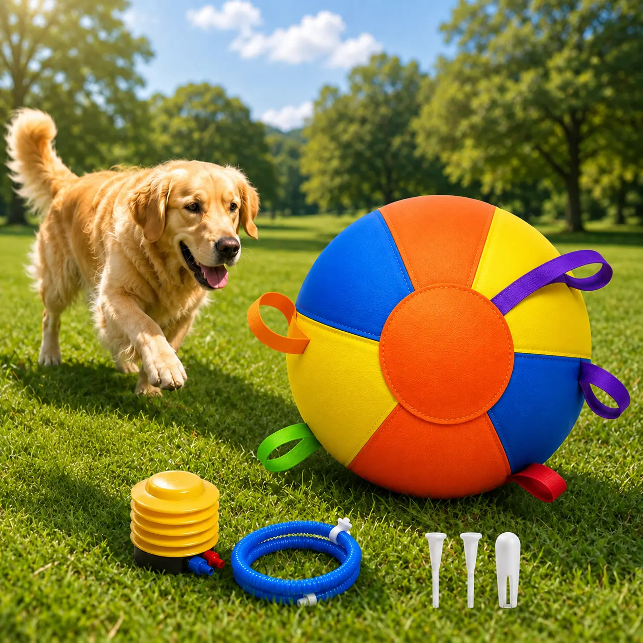 Upgraded Herding Ball for Dogs -Large Cloth Dog Ball Pet Toy - Outdoor Running, Jumping Training & Daily Play Accessory, Great for Family or Pet Gifts