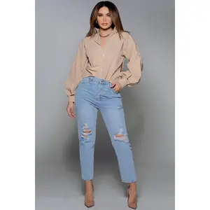 Distressed Mom Jeans