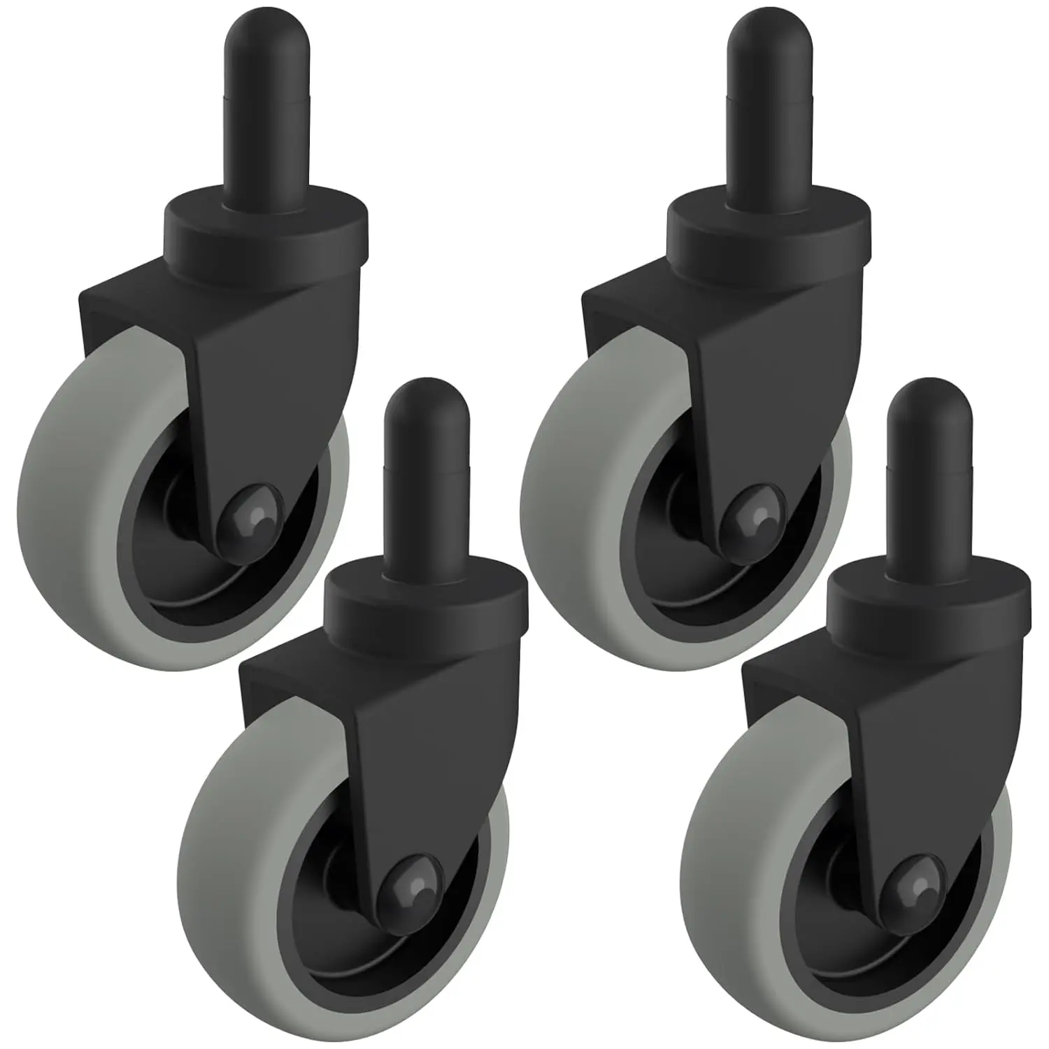3 Inch Mop Bucket Replacement Casters Set of 4 Heavy Duty Non-Marking TPR Caster Wheels No  for  Mop Models 7570-l2,7571,7580,7581 Wavebrake(Black)