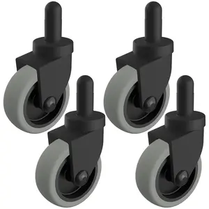3 Inch Mop Bucket Replacement Casters Set of 4 Heavy Duty Non-Marking TPR Caster Wheels No  for  Mop Models 7570-l2,7571,7580,7581 Wavebrake(Black)