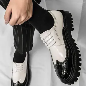 Men's Fashionable Lace Up Loafers, Casual Comfortable PU Leather Shoes for Daily Wear, Male All-match Round Toe Shoes for Daily Wear, Round Toe Footwear