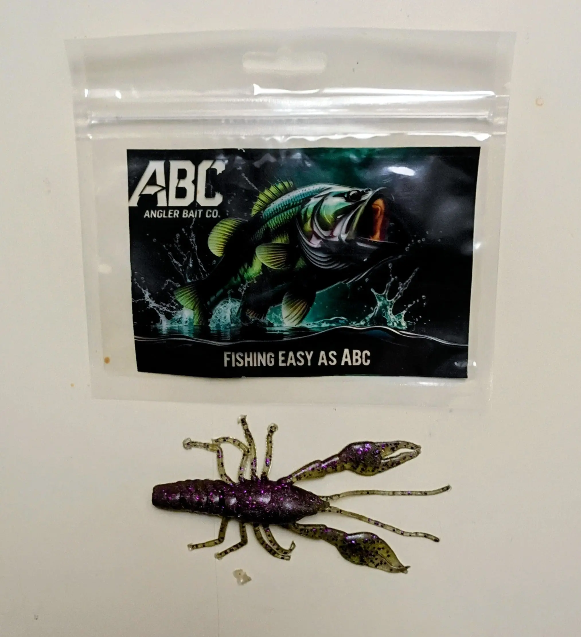 Angler Bait Co. Craw Soft Plastics fishing lure – 8 Pack – Green Pumpkin Purple Flake