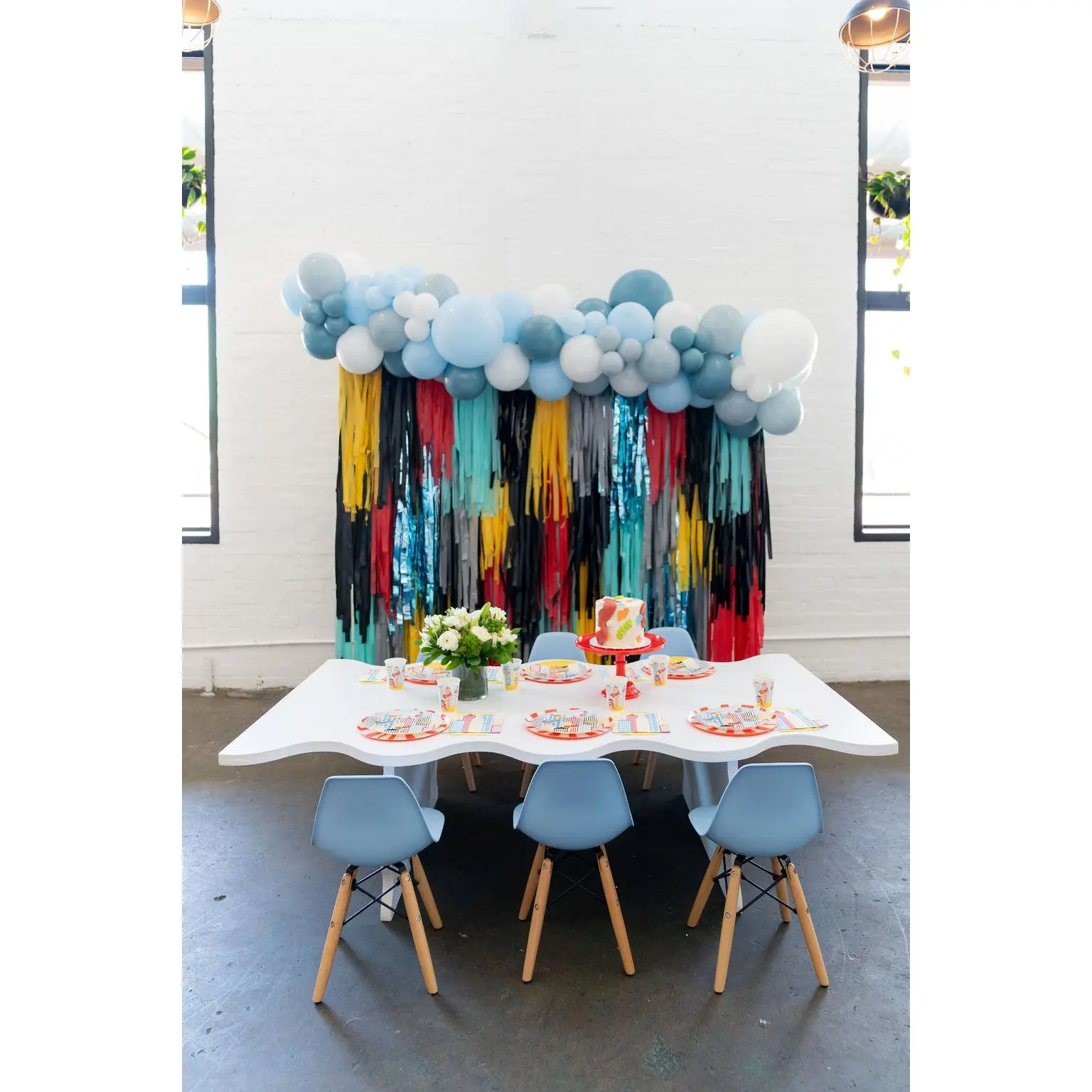 POW! BAM! CELEBRATE! Superhero Fringe Backdrop