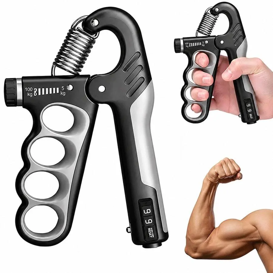 1pc Portable Grip Strength Trainer, Suitable For Adult Men And Women Gym And Office Fitness Training, Non-Slip, Multi-Intensity Adjustable, Quiet Grip Strength Exercise Equipment With Hand Strength Training Counter