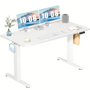 New 55 X 24 Inch Electric Standing Computer Desk Lift Motorized Desktop Ergonomic Adjustable Height Sit And Stand Up Task Workstation Rising Desk For Home And Office - Sports & Outdoors Computer graphics