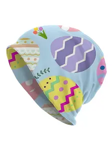 Fashionable Bonnets Featuring a Warm And Soft Design with an Easter Egg Pattern Perfect for Sports