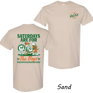 Men's and Women's Saturday Suitable Boys' Golf Club Shirt Oversized Fun Golf Apparel Cool Cotton Men's Clothing Suitable for Weekend Atmosphere Gift