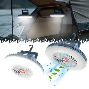 ISUNMEA 2-in-1 Fan Camping Light, Outdoor lighting fan , Small-sized hanging magnetic lighting fan . USB rechargeable waterproof tent fan, Suitable for outdoor activities, camping, mountain climbing power outages.