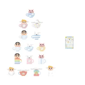 【TOPTOY】Cinnamoroll x Shinchan Teacup Series Mini Figures Blind Box, Cute Figures, Desktop Ornament, Collectible Toys