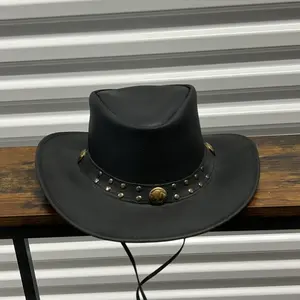 *NEW* Modern Black - Western Leather Cowboy Hat