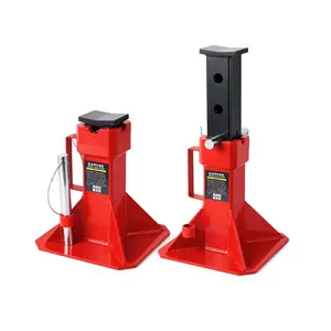 22 Ton Jack Stands,Heavy Duty Pin Type Professional Car Jack Stand with Lock,Wide Base Safety Design for Supporting Trucks, Trailers and Equipment,Adjustable Height 13.8"-19.7", Red,1 Pair
