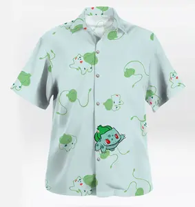 2026 Hawaiian Sets PKM [FREESHIP] Plot Twist I Dress Like This – Bulbasagreen Hawaiian Shirt Cute Green Leaf Print Anime PKM Aloha Latias Latios Hawaiian Shirt
