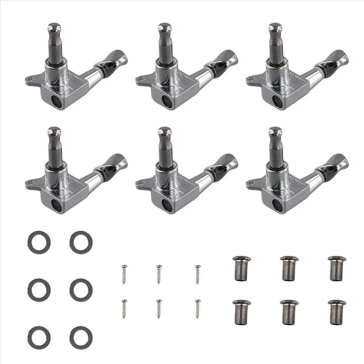 Set of 6 6R Guitar Tuning Pegs, Musical Gear, Fender Compatible Replacement Tuning Machine Heads