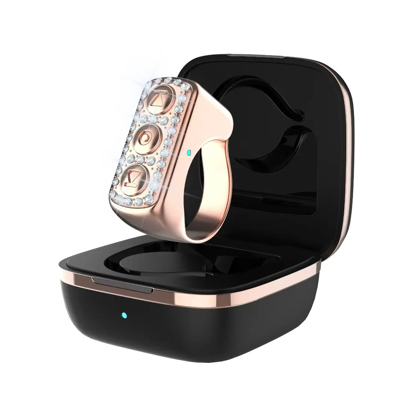 Xring Scrolling Ring Remote Control Ring with Rhinestones, Bluetooth Selfie & Video Recording Remote,Music Control for iPhone,iPad,Android,Smartphone