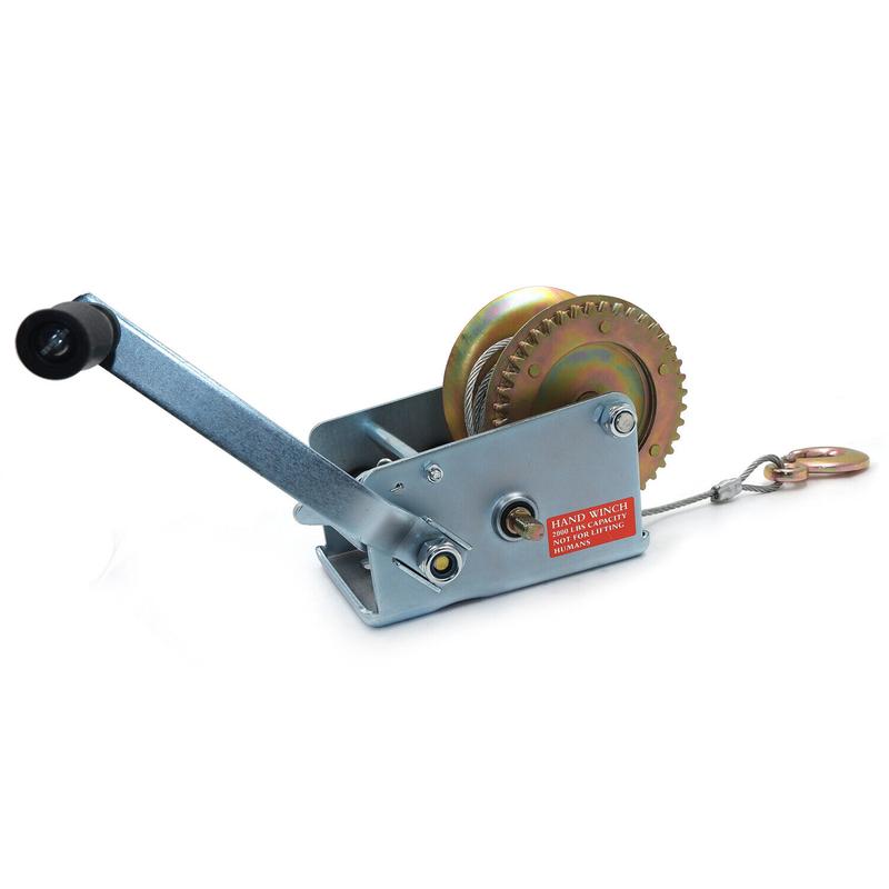 2000Lbs Dual Gear Hand Winch Towing Boat Trailer w/ 33FT Steel Cable Hand Crank