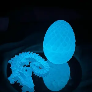 3D Printed Mystery Glow In The Dark Dragon with Storage Egg - Stress Relief Fidget Toy for Kids, Ideal Gift for Easter