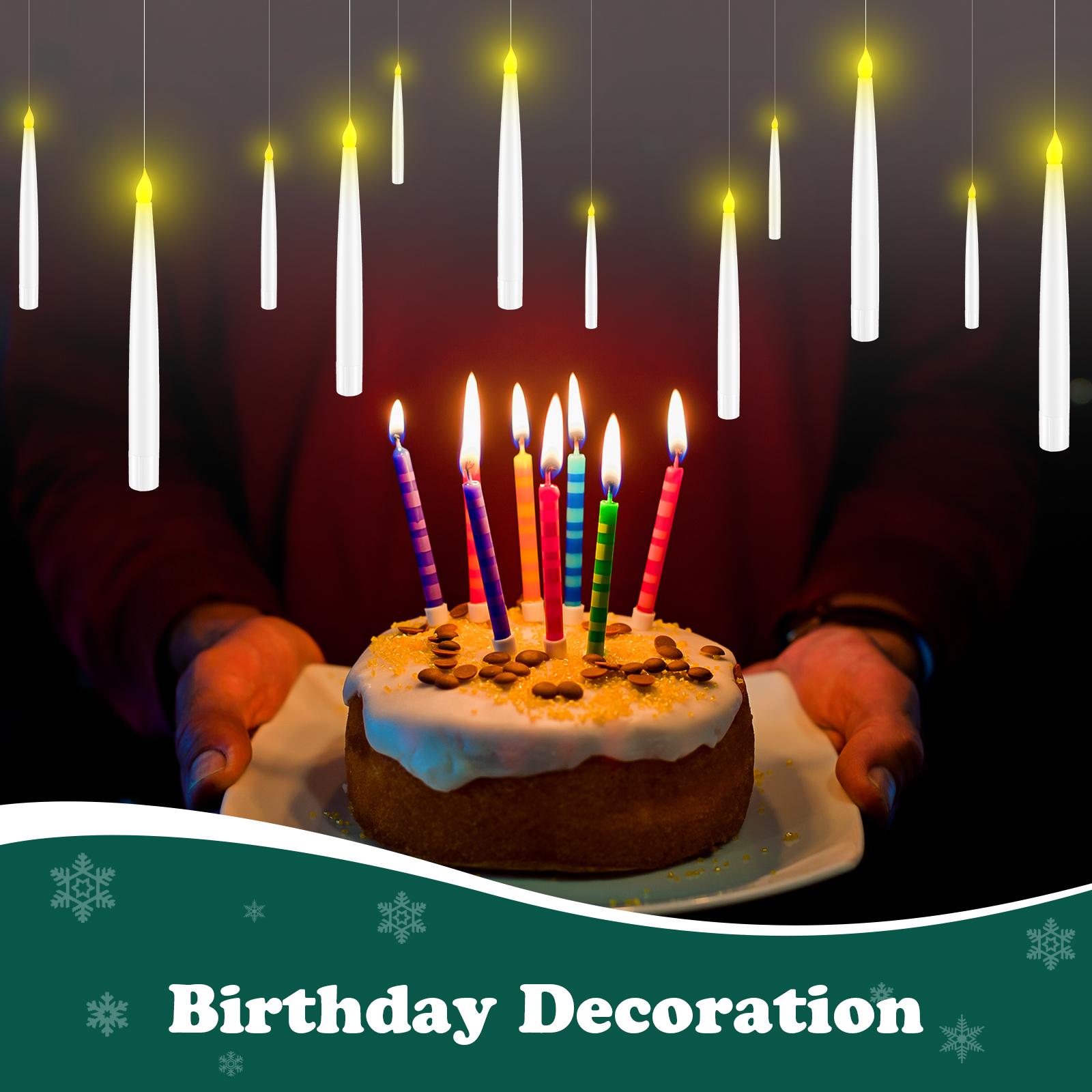 Floating LED Flameless Candles with Remote for Valentine's Day, Christmas & Halloween – 6.6" Battery Operated Flickering Candles for Home and Party Decor