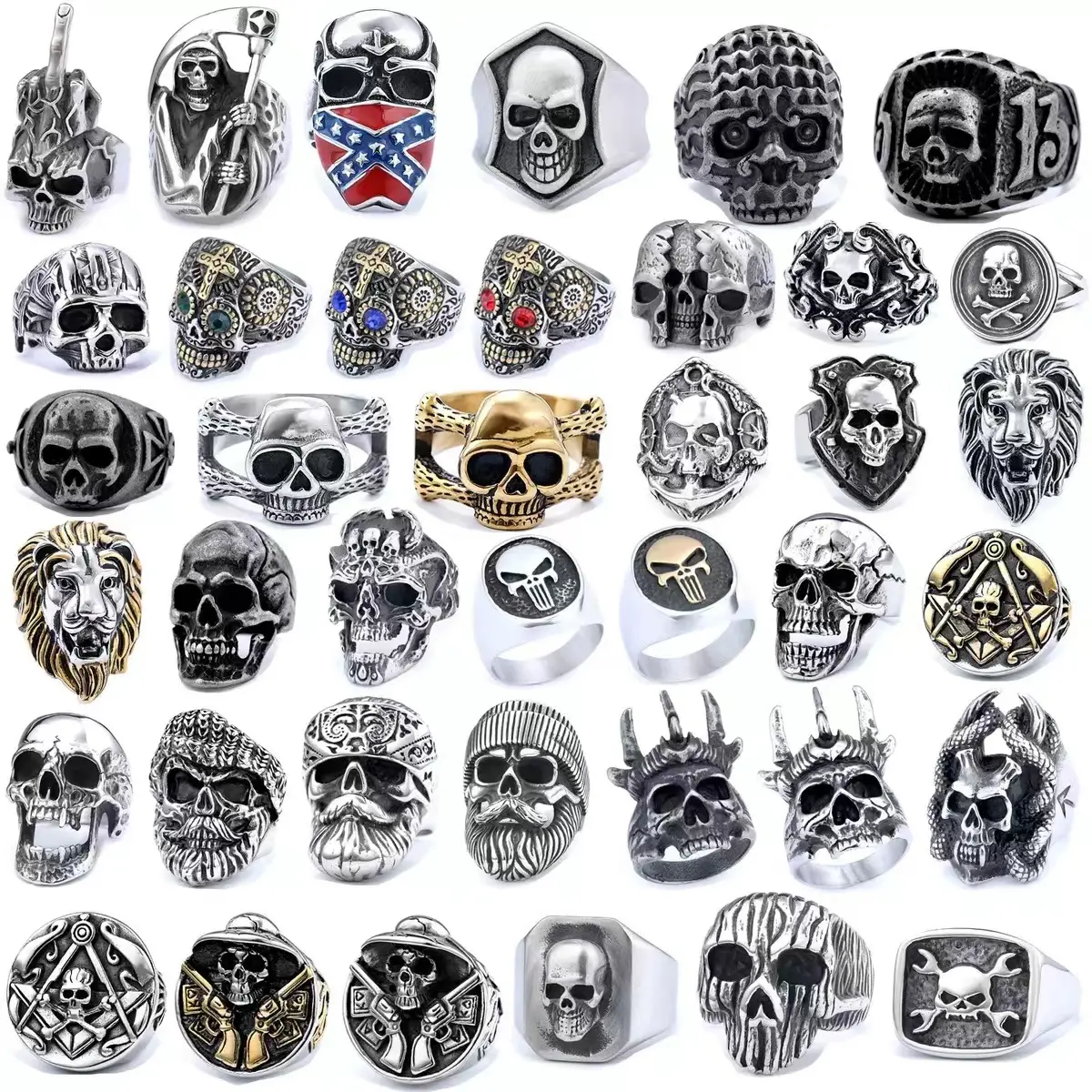 Handmade Jewelry Rings - Custom, Chunky Statement Rings for Heavy Metal, Punk, Gothic Niche Styles with Skull, Vintage, Pirate Designs, Statement Rings Chunky
